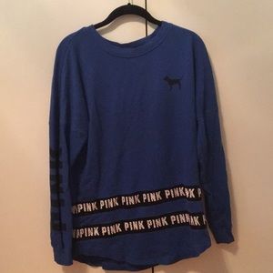 Blue Victoria secret pink sweatshirt